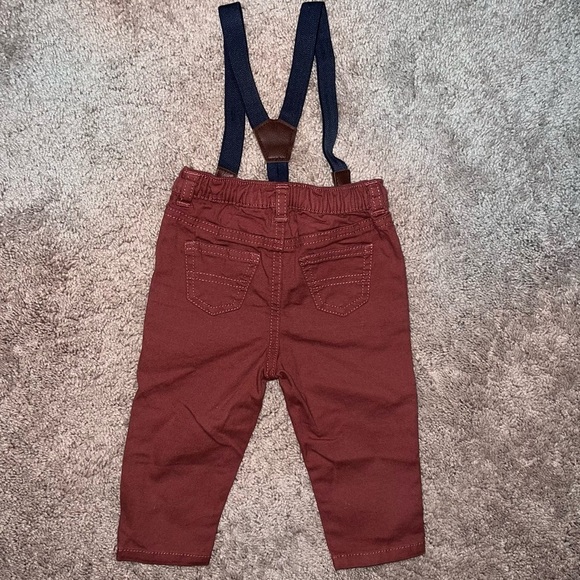 OshKosh B’Gosh Baby B’Gosh Rust Colored Pants with Suspenders Size 9 Months - Picture 4 of 6